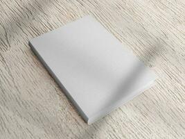 Book Illustration on wooden table and gray background 2 photo