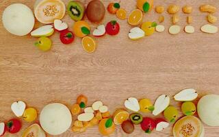 Fruits on Table Illustration Background photo