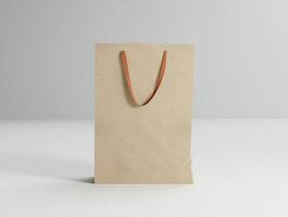 Food and Fashion Paper Bag in White Background photo