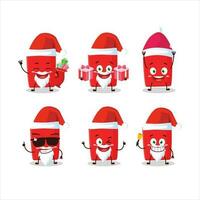 Papa Noel claus emoticones con rojo resaltador dibujos animados personaje vector