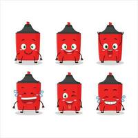 Cartoon character of red highlighter with smile expression vector