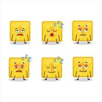 Cartoon character of gold first button with sleepy expression vector