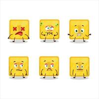 Gold first button cartoon character with nope expression vector