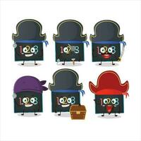 Cartoon character of numeric on board with various pirates emoticons vector