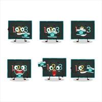 Photographer profession emoticon with numeric on board cartoon character vector