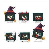 Halloween expression emoticons with cartoon character of numeric on board vector