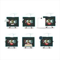 Cartoon character of numeric on board with various chef emoticons vector