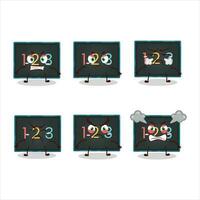 Numeric on board cartoon character with various angry expressions vector