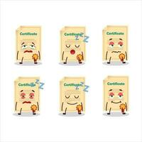 Cartoon character of award paper with sleepy expression vector