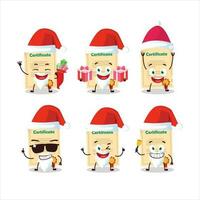 Papa Noel claus emoticones con premio papel dibujos animados personaje vector