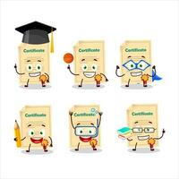 School student of award paper cartoon character with various expressions vector