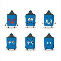 New blue highlighter cartoon character with nope expression vector