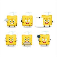 Cartoon character of gold first button with various chef emoticons vector