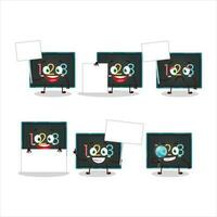 Numeric on board cartoon character bring information board vector