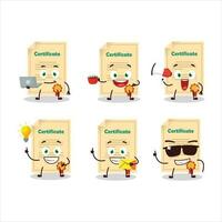 Award paper cartoon character with various types of business emoticons vector