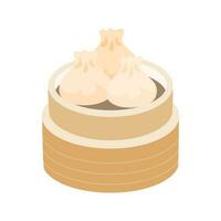 steamed dumpling dimsum vector