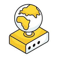 A flat icon design of global server vector