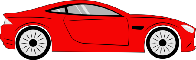 Red sport car design transparent background png