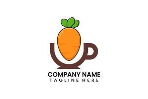 Flat coffee cup carrot  fruits logo icon template vector