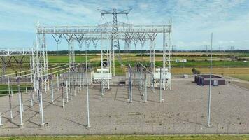 hög Spänning elektrisk substation och kraft distribution video