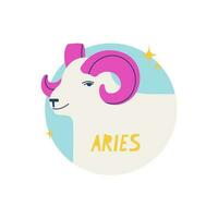 Aries zodíaco signo. el primero símbolo de el horóscopo. astrológico firmar de esos nacido en abril. vector ilustración para diseño.