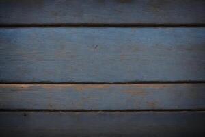 Old wooden background or texture. Dark blue wooden wall with vertical planks. photo