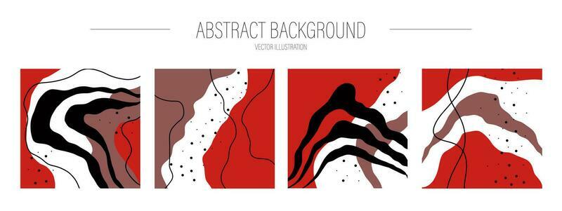 Set of abstract backgrounds. Hand-drawn various shapes and doodles. Modern trendy vector illustration. Each background is isolated. Pastel shades