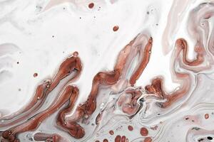 Acrylic Fluid Art. Brown and Gray waves and stains. Abstract marble agate stone background or texture photo