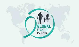 global día de padres, junio 1. vector modelo para bandera, saludo tarjeta, póster de global día de padres. vector ilustración.