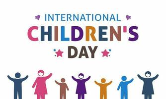International children's day. Vector illustration of happy children's day background poster with happy kids vector illustration.