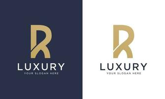 Royal premium letter r logo design vector template in gold color. Beautiful logotype design for luxury company branding.