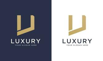 Royal premium letter u logo design vector template in gold color. Beautiful logotype design for luxury company branding.