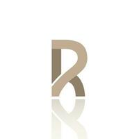 Alphabet Letter R Logo Design With Glossy Reflection Vector Icon Illustration. Elegant Minimal Letter Symbol.