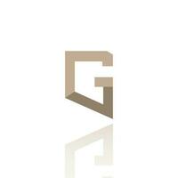 Alphabet Letter G Logo Design With Glossy Reflection Vector Icon Illustration. Elegant Minimal Letter Symbol.