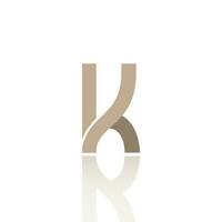 Alphabet Letter K Logo Design With Glossy Reflection Vector Icon Illustration. Elegant Minimal Letter Symbol.