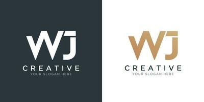 Luxury Letter Wj Logo Template In Gold And White Color. Initial Luxury Wj Letter Logo Design. Beautiful Logotype Design For Luxury Company Branding. vector