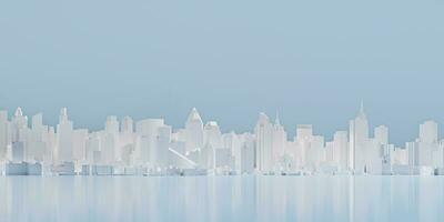 cityscape architecture panorama landscape downtown tall building big city side view 3D illustration photo