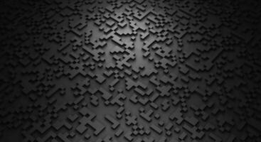 brillante píxel cubo textura antecedentes píxel modelo geométrico oscuro negro fondo de pantalla mosaico resumen cuadrícula cubo bloquear 3d ilustración dado foto