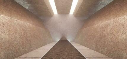walkway pipe cement surface Futuristic Technology Tunnel Room Empty Tunnel Neon Glow Dark Corridor Fluorescent Neon Color Background Spaceship 3d Illustration photo