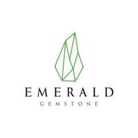 Luxury Antique Emerald Gemstone logo template in trendy style for jewelry. vector