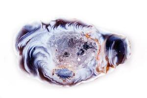 Macro mineral stone agate bud on white background photo