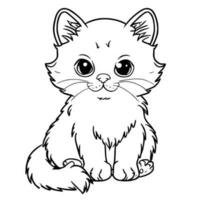 Cat Coloring Pages for Kids vector