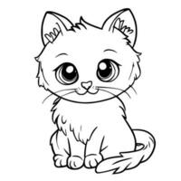 Cat Coloring Pages for Kids vector