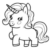 Unicorn Coloring Pages for Kids vector