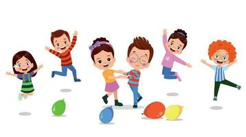 little students dancing and having fun vector