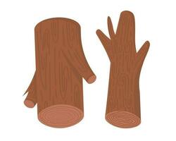 Doodle flat clipart. A small log with knots. All objects are repainted. vector