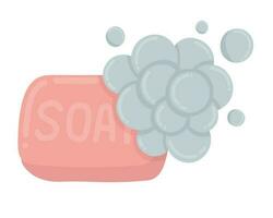 Doodle clipart bar of soap with foam vector