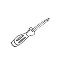 Screwdriver doodle illustrations. Hand drawn screwdriver icon in vector. Doodle screwdriver icon in vector