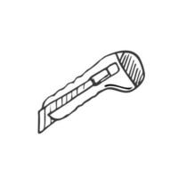 Stationery knife in doodle style. Isolated vector. vector