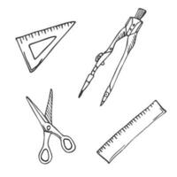 Tools and measure Doodle Icons Sketch Hand Made Design Vector